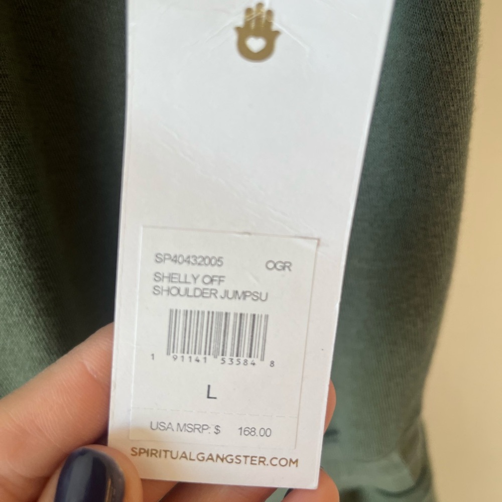 NWT Spiritual Gangster Shelly Off the Shoulder Jumpsuit | Size Large - Picture 11 of 12